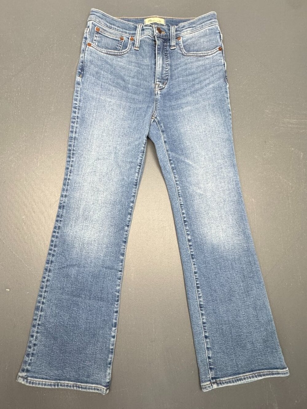 Madewell Cali Demi Boot Jeans Womens Size 26 Blue Stretch Denim Flare Leg 26x28